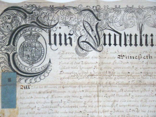 A Queen Anne Trust Indenture on vellum dated March 20, 1706